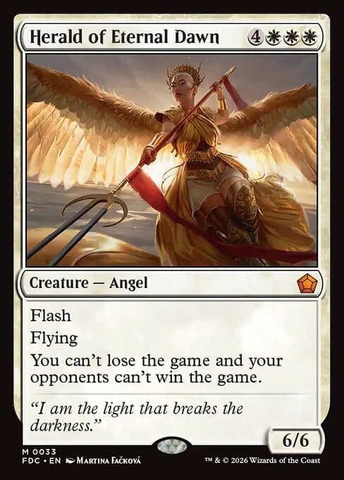Herald of Eternal Dawn card art (fdc-33), Magic: The Gathering FDC