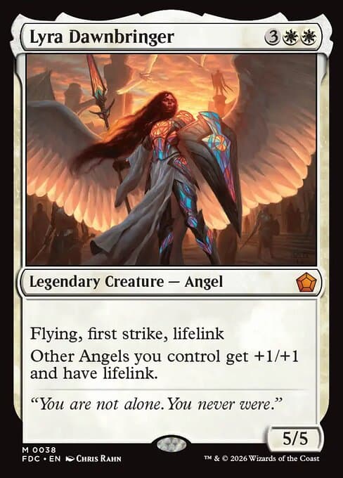 Lyra Dawnbringer card art (fdc-38), Magic: The Gathering FDC