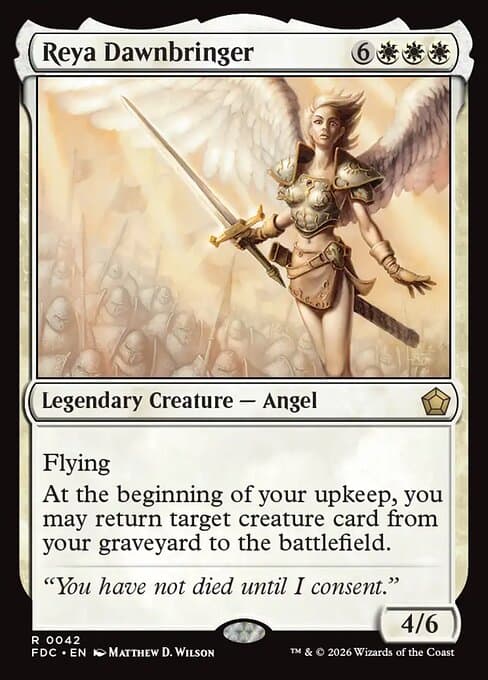 Reya Dawnbringer card art (fdc-42), Magic: The Gathering FDC