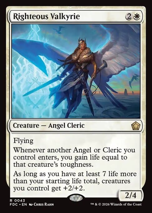 Righteous Valkyrie card art (fdc-43), Magic: The Gathering FDC
