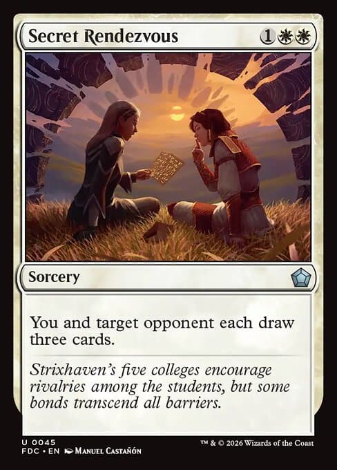 Secret Rendezvous card art (fdc-45), Magic: The Gathering FDC
