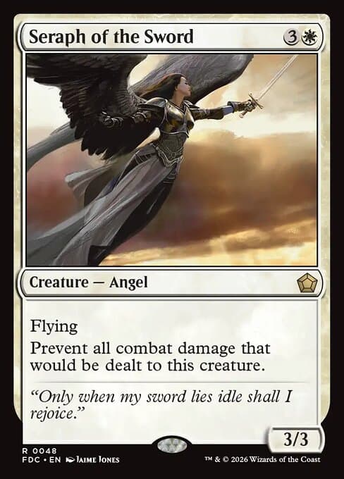 Seraph of the Sword card art (fdc-48), Magic: The Gathering FDC