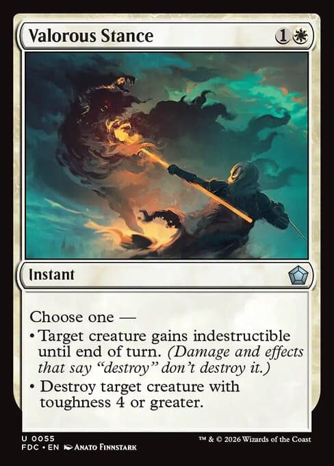 Valorous Stance card art (fdc-55), Magic: The Gathering FDC