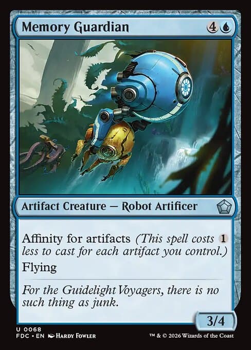 Memory Guardian card art (fdc-68), Magic: The Gathering FDC