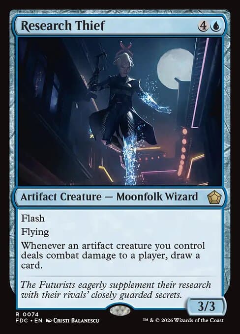 Research Thief card art (fdc-74), Magic: The Gathering FDC