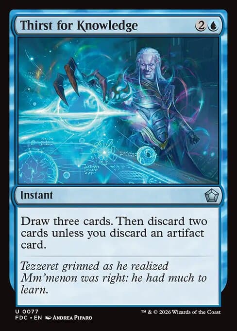 Thirst for Knowledge card art (fdc-77), Magic: The Gathering FDC