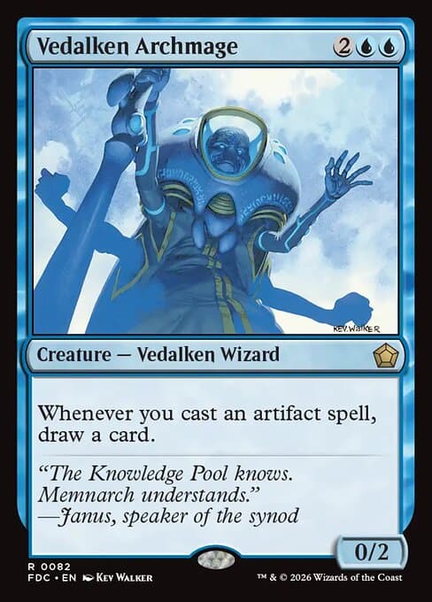 Vedalken Archmage card art (fdc-82), Magic: The Gathering FDC