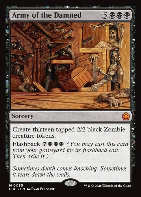 Army of the Damned card art (fdc-85), Magic: The Gathering FDC
