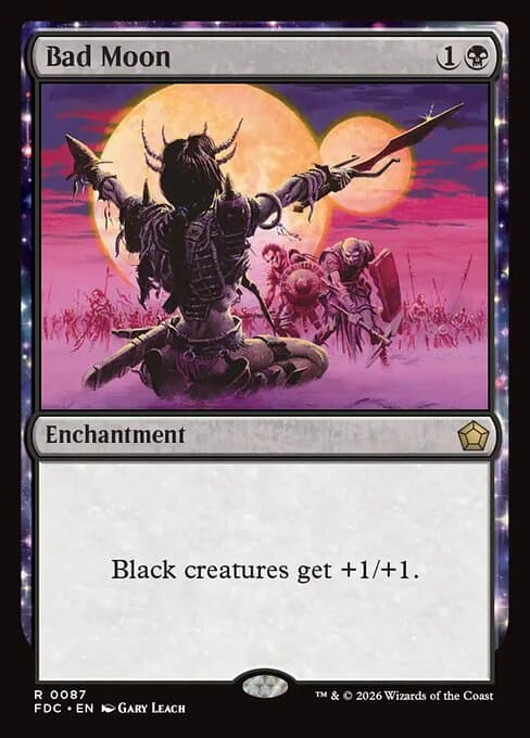 Bad Moon card art (fdc-87), Magic: The Gathering FDC