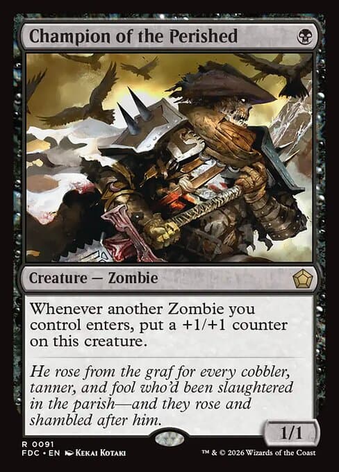 Champion of the Perished card art (fdc-91), Magic: The Gathering FDC