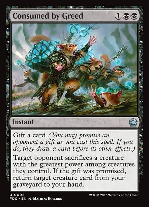 Consumed by Greed card art (fdc-92), Magic: The Gathering FDC