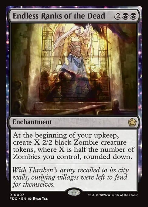Endless Ranks of the Dead card art (fdc-97), Magic: The Gathering FDC