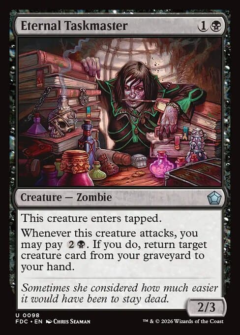 Eternal Taskmaster card art (fdc-98), Magic: The Gathering FDC