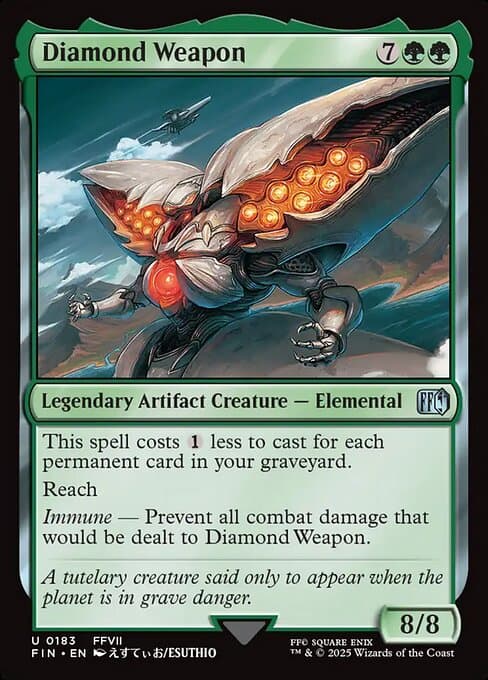Diamond Weapon card art (fin-183), Magic: The Gathering FIN