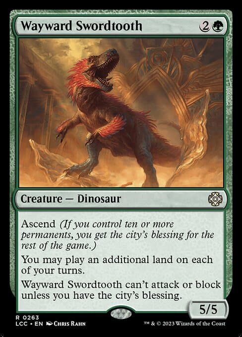 Wayward Swordtooth card art (lcc-263), Magic: The Gathering LCC