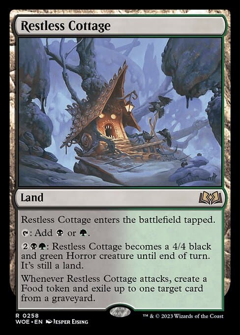 Restless Cottage card art (woe-258), Magic: The Gathering WOE