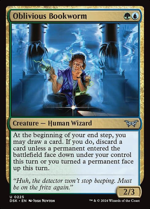 Oblivious Bookworm card art (dsk-225), Magic: The Gathering DSK