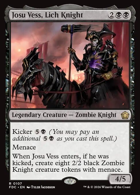 Josu Vess, Lich Knight card art (fdc-107), Magic: The Gathering FDC