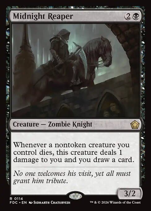 Midnight Reaper card art (fdc-114), Magic: The Gathering FDC