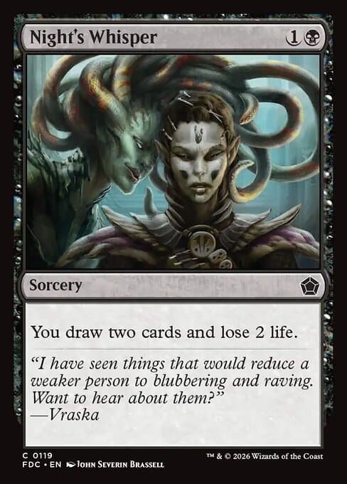 Night's Whisper card art (fdc-119), Magic: The Gathering FDC