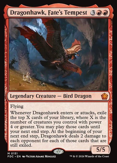 Dragonhawk, Fate's Tempest card art (fdc-151), Magic: The Gathering FDC