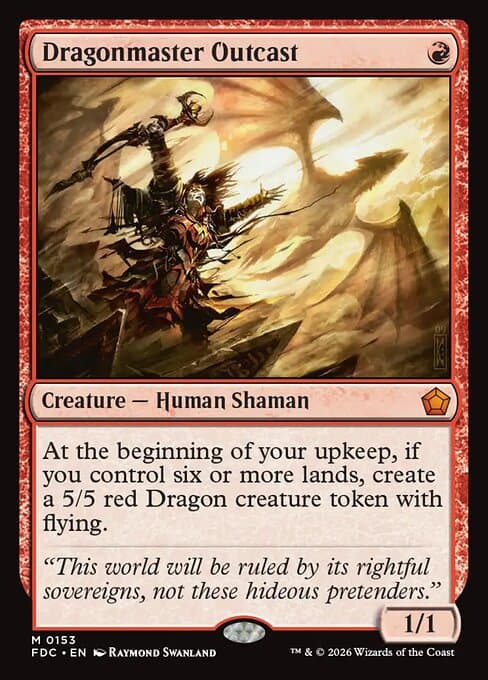 Dragonmaster Outcast card art (fdc-153), Magic: The Gathering FDC