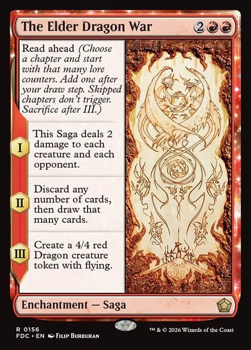 The Elder Dragon War card art (fdc-156), Magic: The Gathering FDC