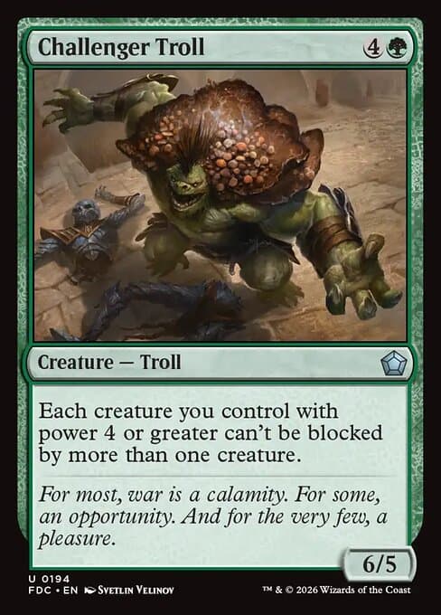 Challenger Troll card art (fdc-194), Magic: The Gathering FDC