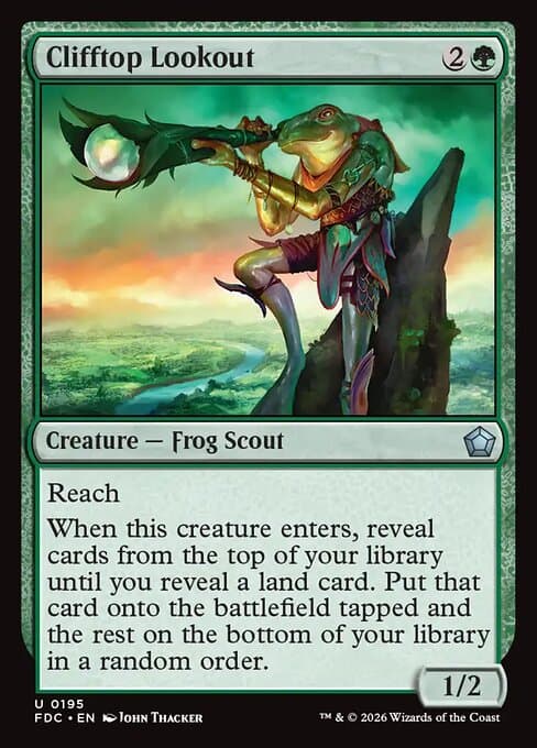 Clifftop Lookout card art (fdc-195), Magic: The Gathering FDC