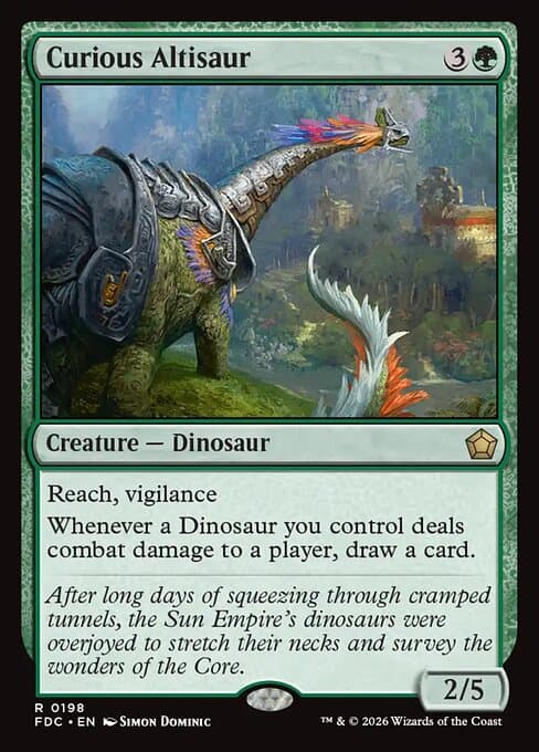 Curious Altisaur card art (fdc-198), Magic: The Gathering FDC