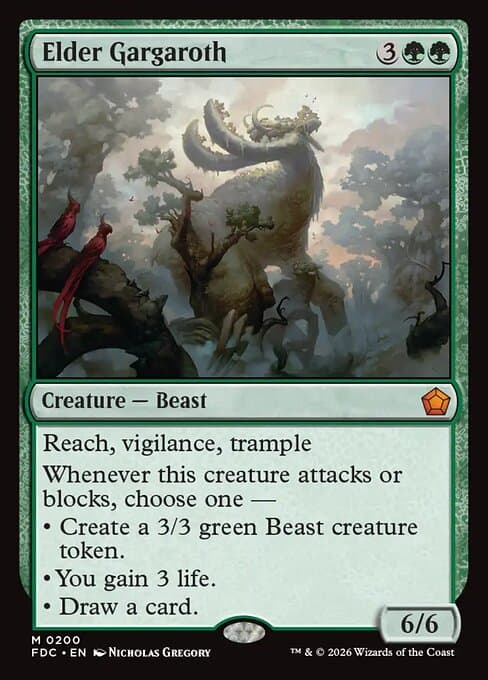 Elder Gargaroth card art (fdc-200), Magic: The Gathering FDC