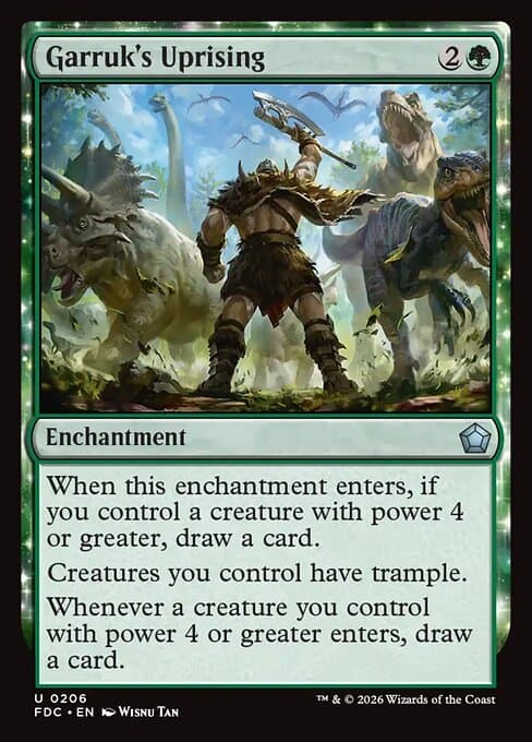 Garruk's Uprising card art (fdc-206), Magic: The Gathering FDC