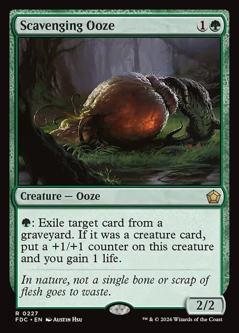 Scavenging Ooze card art (fdc-227), Magic: The Gathering FDC