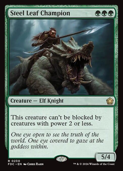 Steel Leaf Champion card art (fdc-230), Magic: The Gathering FDC