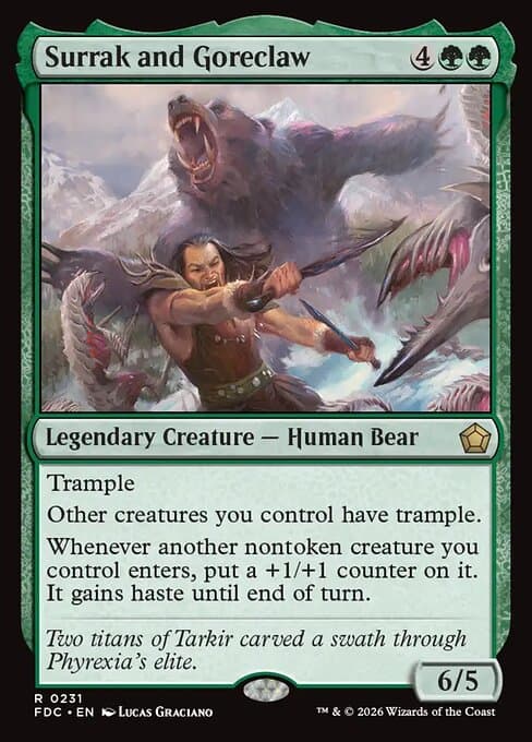 Surrak and Goreclaw card art (fdc-231), Magic: The Gathering FDC