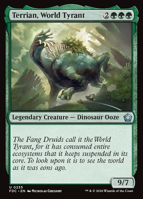 Terrian, World Tyrant card art (fdc-235), Magic: The Gathering FDC