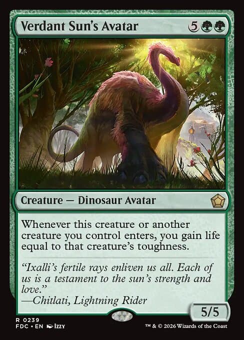 Verdant Sun's Avatar card art (fdc-239), Magic: The Gathering FDC
