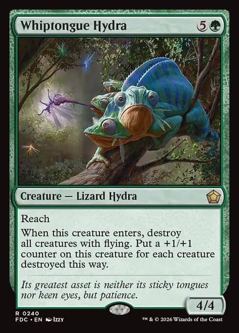 Whiptongue Hydra card art (fdc-240), Magic: The Gathering FDC
