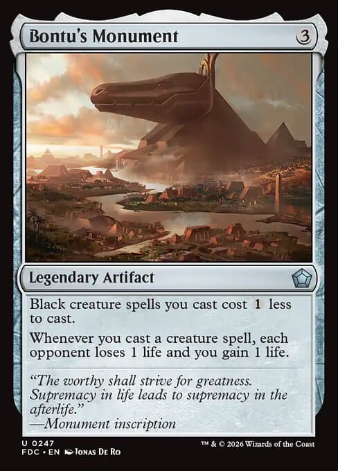 Bontu's Monument card art (fdc-247), Magic: The Gathering FDC