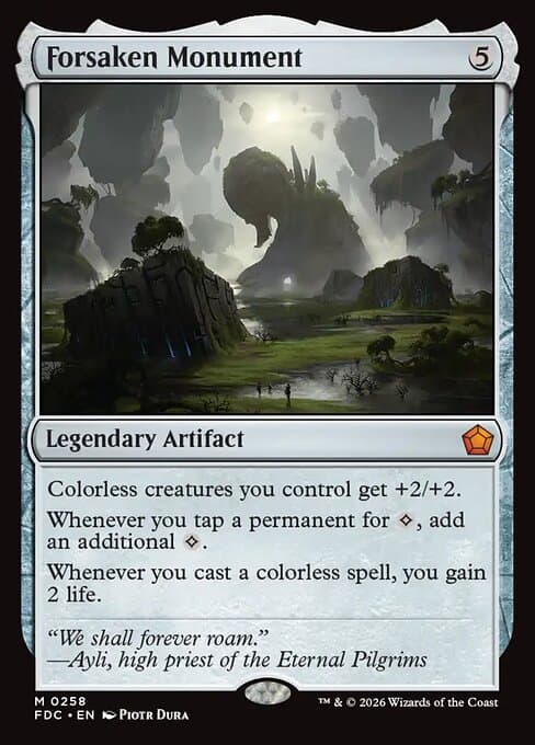 Forsaken Monument card art (fdc-258), Magic: The Gathering FDC