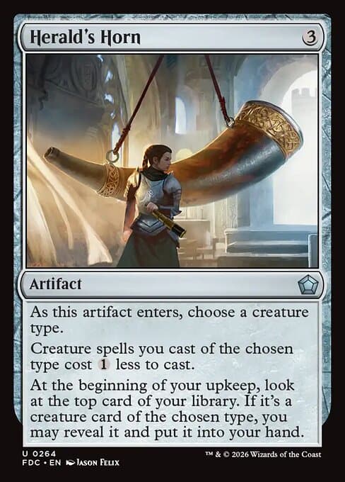 Herald's Horn card art (fdc-264), Magic: The Gathering FDC