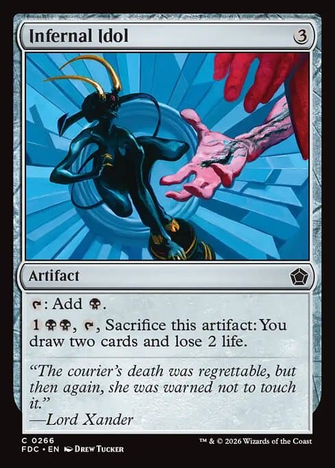 Infernal Idol card art (fdc-266), Magic: The Gathering FDC
