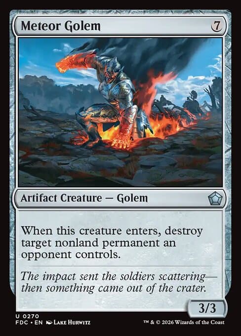 Meteor Golem card art (fdc-270), Magic: The Gathering FDC