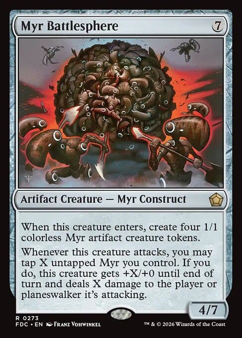 Myr Battlesphere card art (fdc-273), Magic: The Gathering FDC