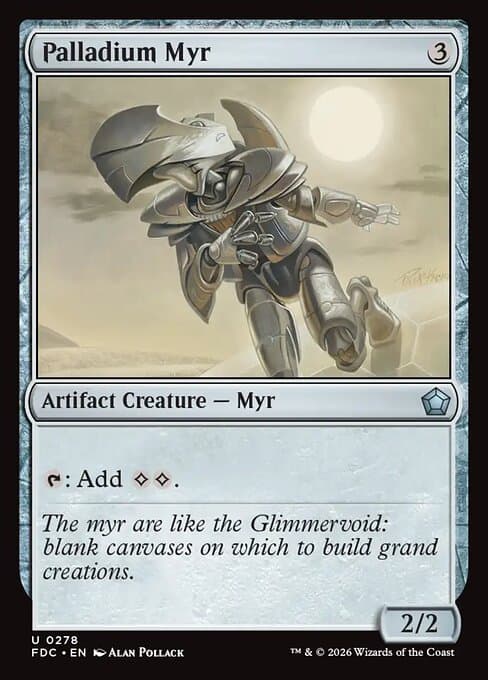 Palladium Myr card art (fdc-278), Magic: The Gathering FDC