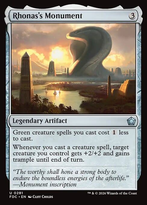 Rhonas's Monument card art (fdc-281), Magic: The Gathering FDC