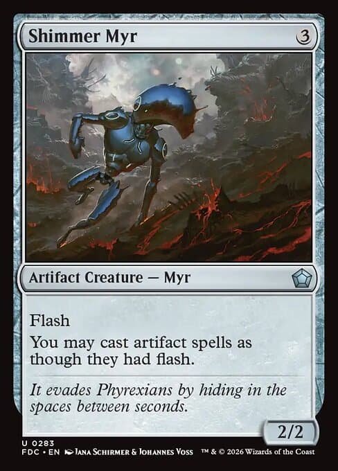 Shimmer Myr card art (fdc-283), Magic: The Gathering FDC
