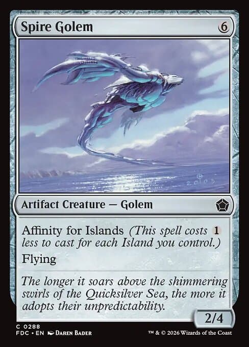 Spire Golem card art (fdc-288), Magic: The Gathering FDC