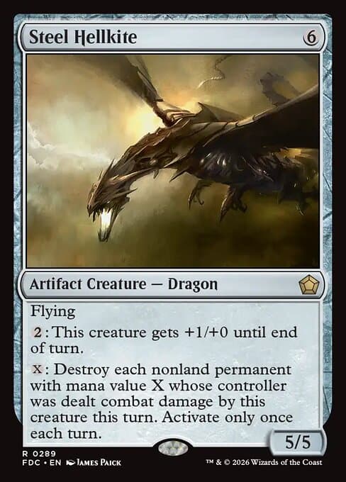 Steel Hellkite card art (fdc-289), Magic: The Gathering FDC