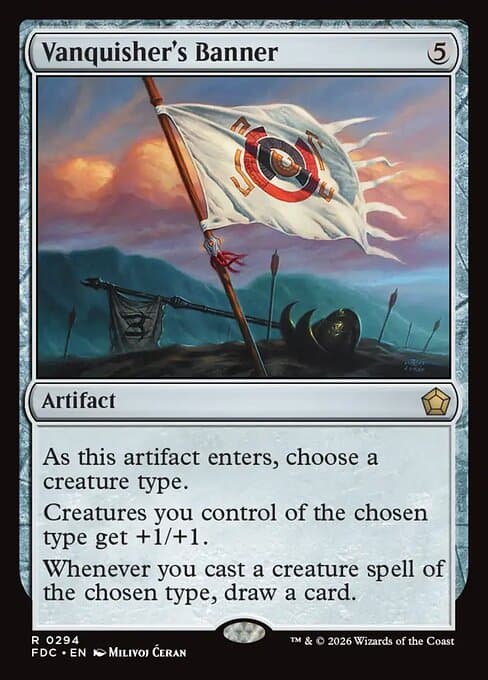 Vanquisher's Banner card art (fdc-294), Magic: The Gathering FDC